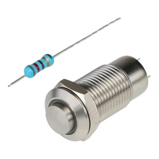 RS PRO Illuminated Push Button Switch Latching Panel Mount 12 mm Cutout SPST Blue LED IP40 36 V dc 111-6511