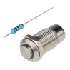 RS PRO Illuminated Push Button Switch Latching Panel Mount 12 mm Cutout SPST Blue LED IP40 36 V dc 111-6511