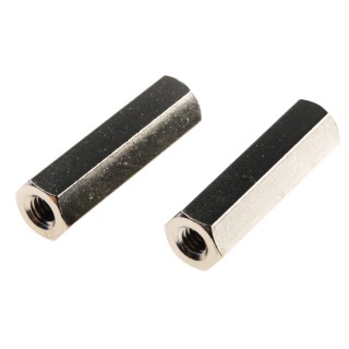 Essentra Brass Hexagonal Standoff M4 with 25 mm Length, Nickel Finish 301425040050