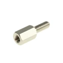 Essentra M3 Standoff, 8 mm Body, 8 mm Stud, Brass, Hex Shape, Nickel Finish 304308040050