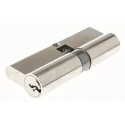 ABUS Brass Euro Cylinder Lock, Nickel Pearl Finish, 61 mm Length, Model E60NP 35/40 KD