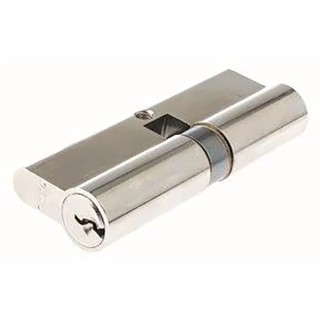 ABUS Brass Euro Cylinder Lock, Nickel Pearl Finish, 61 mm Length, Model E60NP 35/40 KD