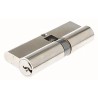 ABUS Brass Euro Cylinder Lock, Nickel Pearl Finish, 61 mm Length, Model E60NP 35/40 KD