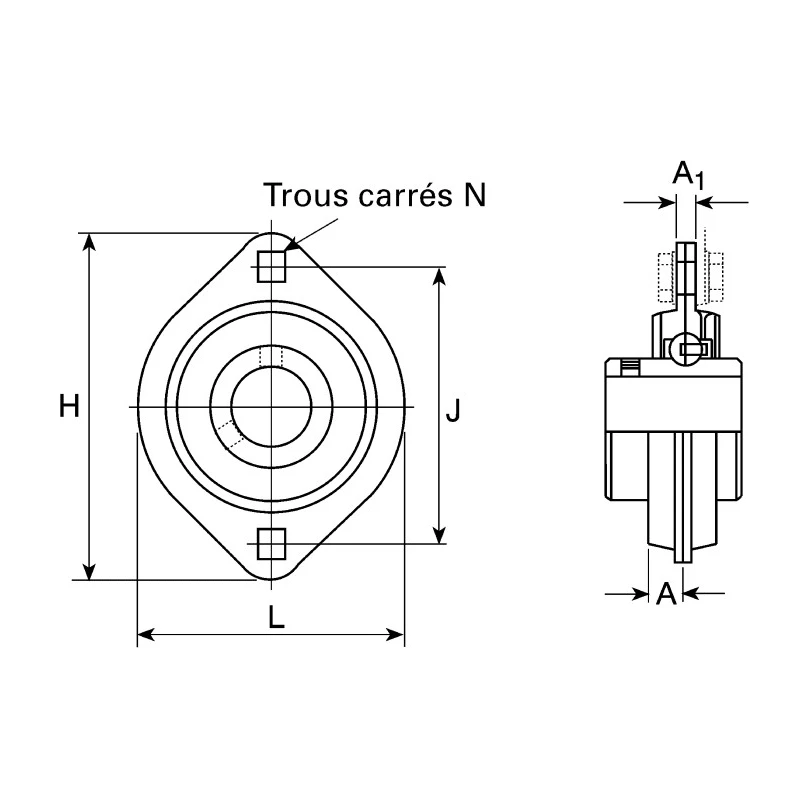 NSK-RHP Bearing Unit 16 mm Inside Diameter 2 Hole Taper Zinc Plated Steel Housing SLFL16 R