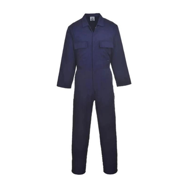 RS PRO Navy Reusable Coverall Overall, Size XL, Chest 46 to 48 inch, Polycotton, Stud Closure 124-8236