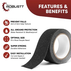 Buy Robustt Anti Skid/AntiSlip 10mx50mm Black Adhesive Tape