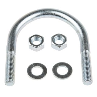 RS PRO 75 mm Bright Zinc 40 mm Steel U-Bolt 829-974