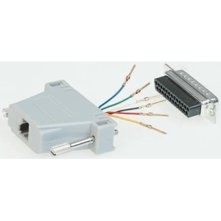 Roline D-Sub Adapter 25-Way D-Sub to Male Male RJ45 Female Female 12.03.8025-50