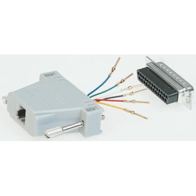 Roline D-Sub Adapter 25-Way D-Sub to Male Male RJ45 Female Female 12.03.8025-50