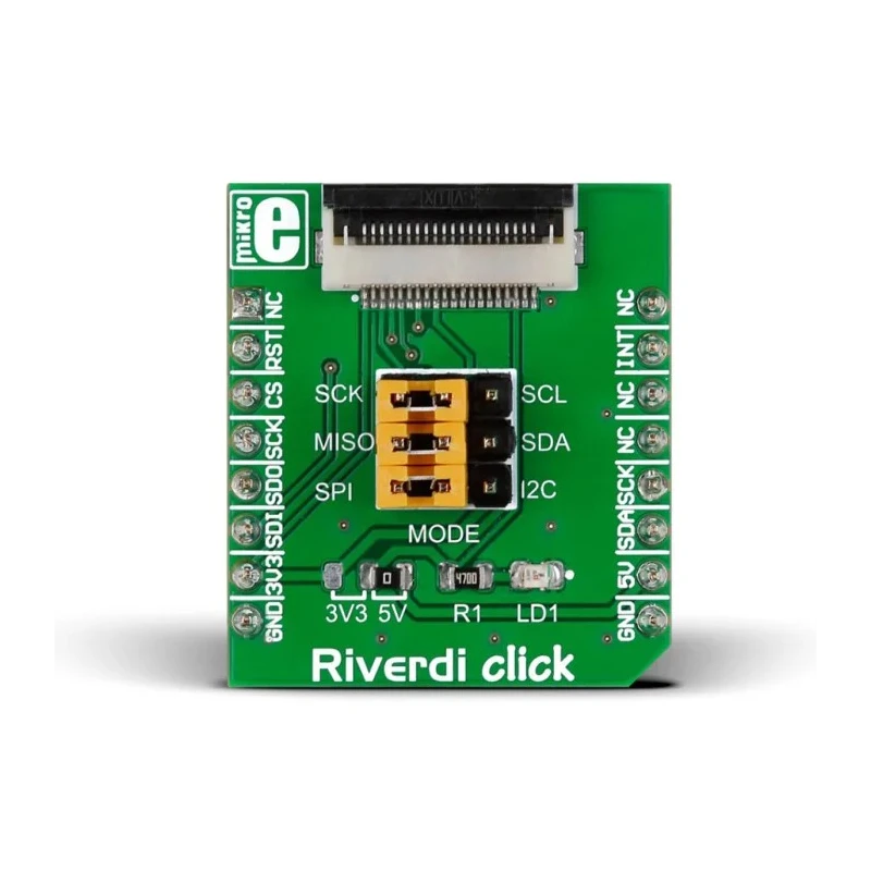 MikroElektronika Riverdi Click LCD Display Add On Board with ZIF20, FT8xx for MikroBus MIKROE-2100