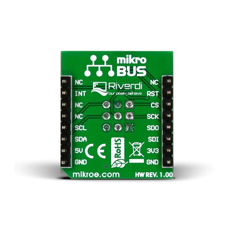 MikroElektronika Riverdi Click LCD Display Add On Board with ZIF20, FT8xx for MikroBus MIKROE-2100