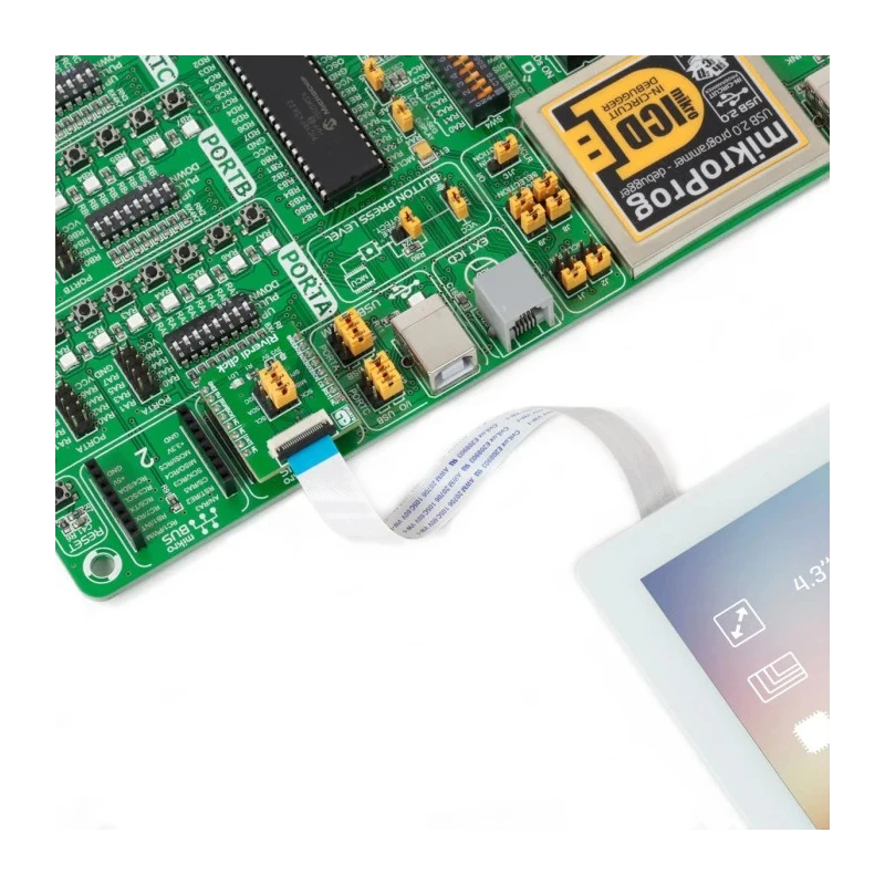 MikroElektronika Riverdi Click LCD Display Add On Board with ZIF20, FT8xx for MikroBus MIKROE-2100