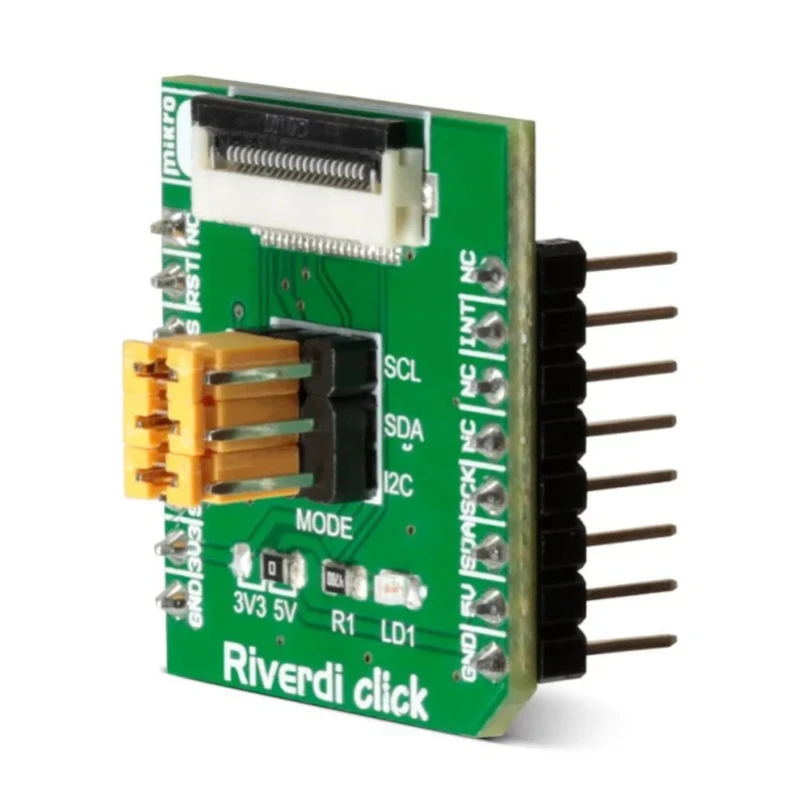 MikroElektronika Riverdi Click LCD Display Add On Board with ZIF20, FT8xx for MikroBus MIKROE-2100