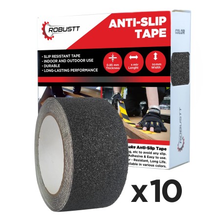 Buy Robustt Anti Skid/AntiSlip 10mx50mm Black Adhesive Tape