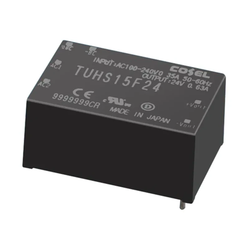 Cosel AC/DC Power Supply 24V dc, 15 W, 370V dc Input, PCB Mount TUHS15F24