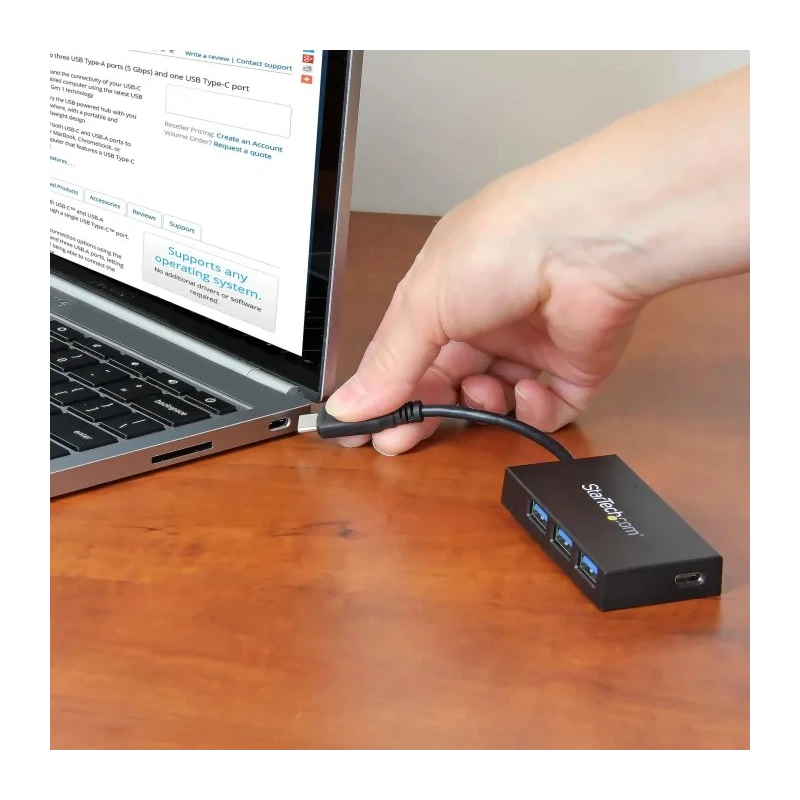 RS PRO 4 Port USB 3.1 USB Hub USB Bus Powered 13 mm Height 40 mm Depth 75 mm Width HB30C3A1CFB