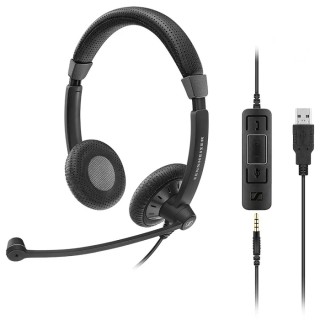 EPOS On Ear Headset SC 75 USB MS Black Noise Cancelling Microphone Over The Head 150 to 6800 Hz 507086