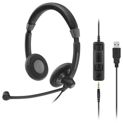 EPOS On Ear Headset SC 75 USB MS Black Noise Cancelling Microphone Over The Head 150 to 6800 Hz 507086