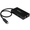 StarTech.com 3 Port USB 3.1 USB Hub with AC Adapter, Ethernet RJ45 Network Connector, 87mm x 45mm x 14mm HB30C3A1GE