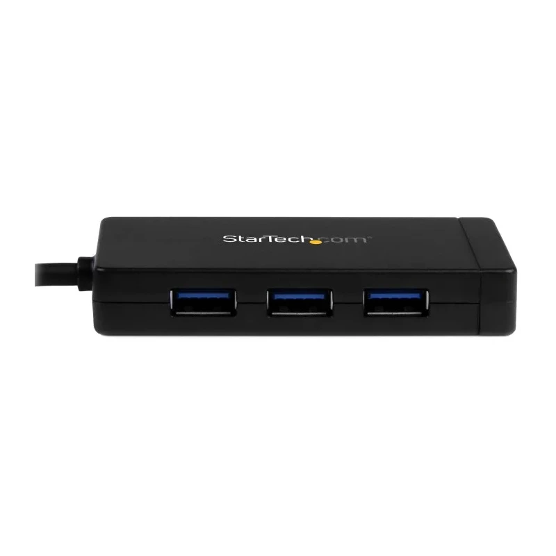 StarTech.com 3 Port USB 3.1 USB Hub with AC Adapter, Ethernet RJ45 Network Connector, 87mm x 45mm x 14mm HB30C3A1GE