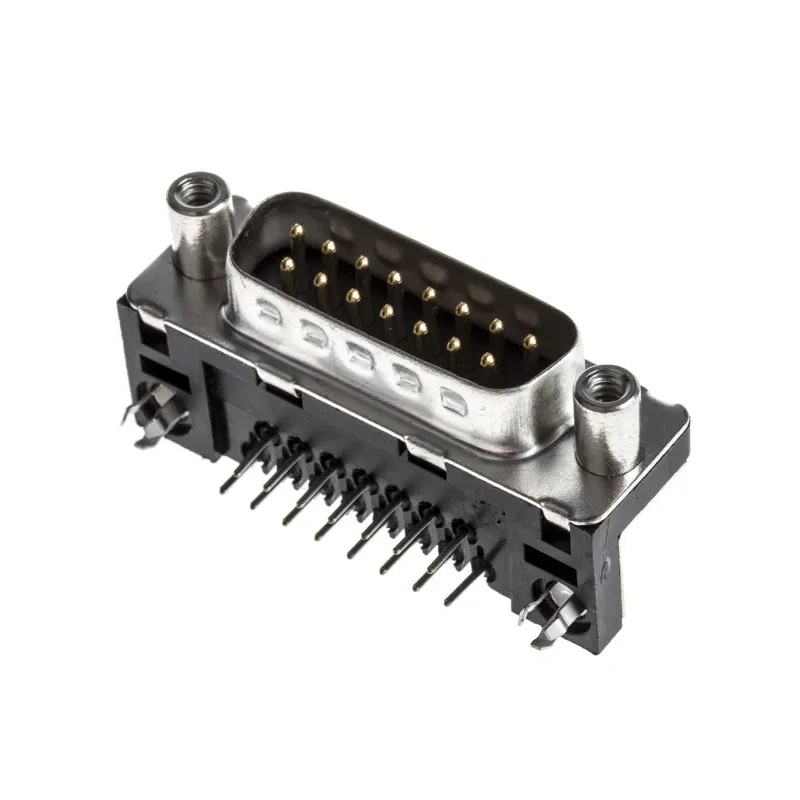 Amphenol Communications Solutions D-Sub Connector 15 Way Right Angle 2.74 mm Pitch Plug-in Screw Mount Male ID15P33E4GV00LF
