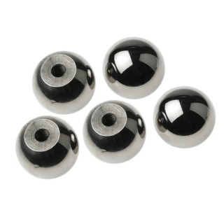 RS PRO Silver Aluminium Ball Clamping Knob M6 Threaded Hole 25 mm Diameter 11 mm Thread Length 144-3658