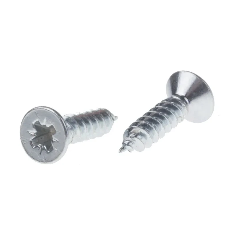 RS PRO Pozidriv Countersunk Steel Wood Screw, Bright Zinc, Thread 4, 0.5 in Length 144-3495