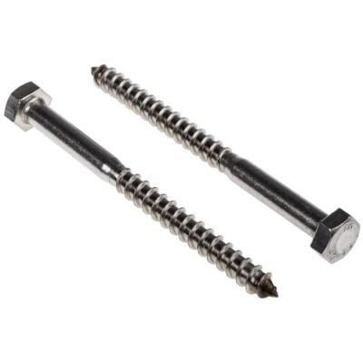 RS PRO Stainless Steel Hex Coach Screw M8 x 100 mm 144-3556