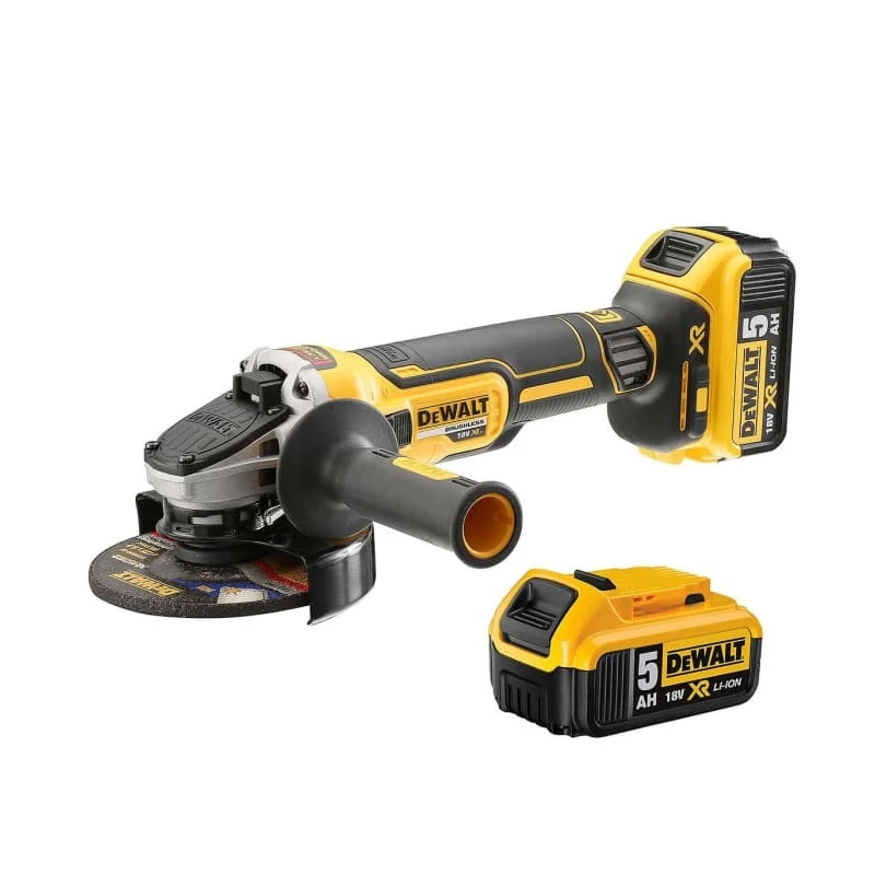 DeWALT 18V XR Brushless Cordless Angle Grinder 125 mm Disc Size 1 kW Power DCG405P2-GB