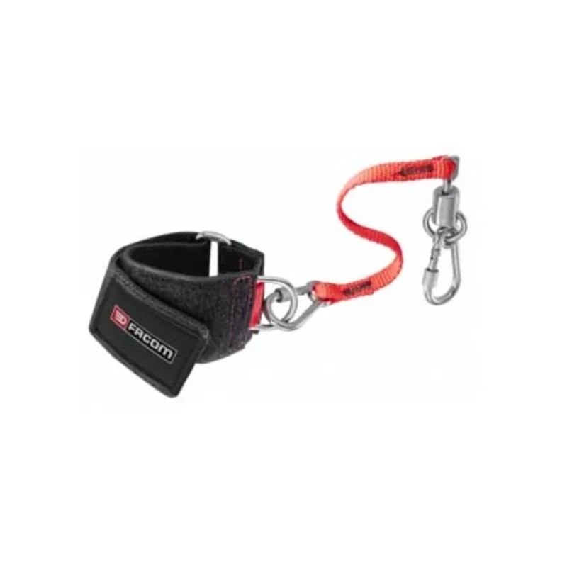 Facom 50 mm Elastic Belt Ring Wrist Strap with D Shaped Metal Ring, 2.7 kg Load Capacity WRT-DSLS