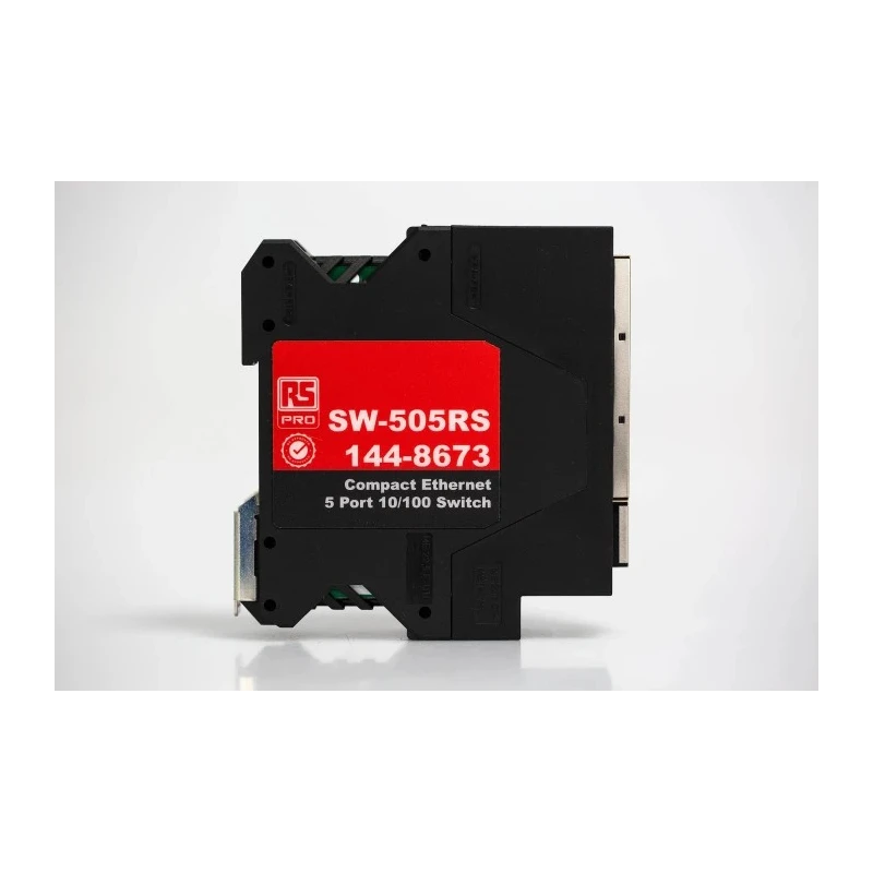 RS PRO Industrial Compact Unmanaged 5 Port 10/100 Mbps Ethernet Switch DIN Rail Mount United Kingdom 144-8673