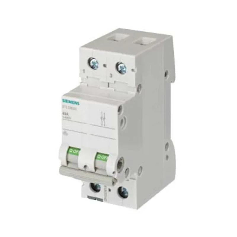 Siemens 2-Pole DIN Rail Isolator Switch 63A 400V ac Grey Handle 5TL1263-0