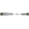 RS PRO Sensor Actuator Cable Male 4 way M12 to Female 4 way Straight, 2 m, PVC Jacket, Grey, Voltage 30V ac, IP65 154-7766