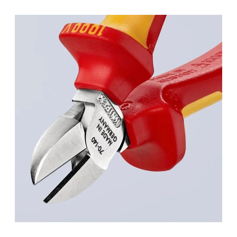 Knipex Side Cutter VDE 1000V Approved Diagonal Cutter, 140mm Overall Length, Jaw Width 11mm, Maximum Cutting 70 06 140