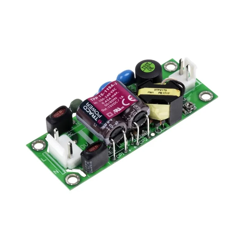 TRACOPOWER Switching Power Supply 15V, 15W, Chassis Mount, 1A Output Current, TPP 15-115A-J