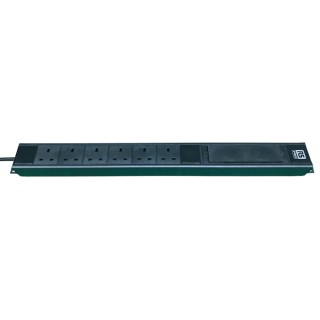RS PRO 16A 250V AC 6 Gang Socket Bar with 3m Cable Type G 161-7256