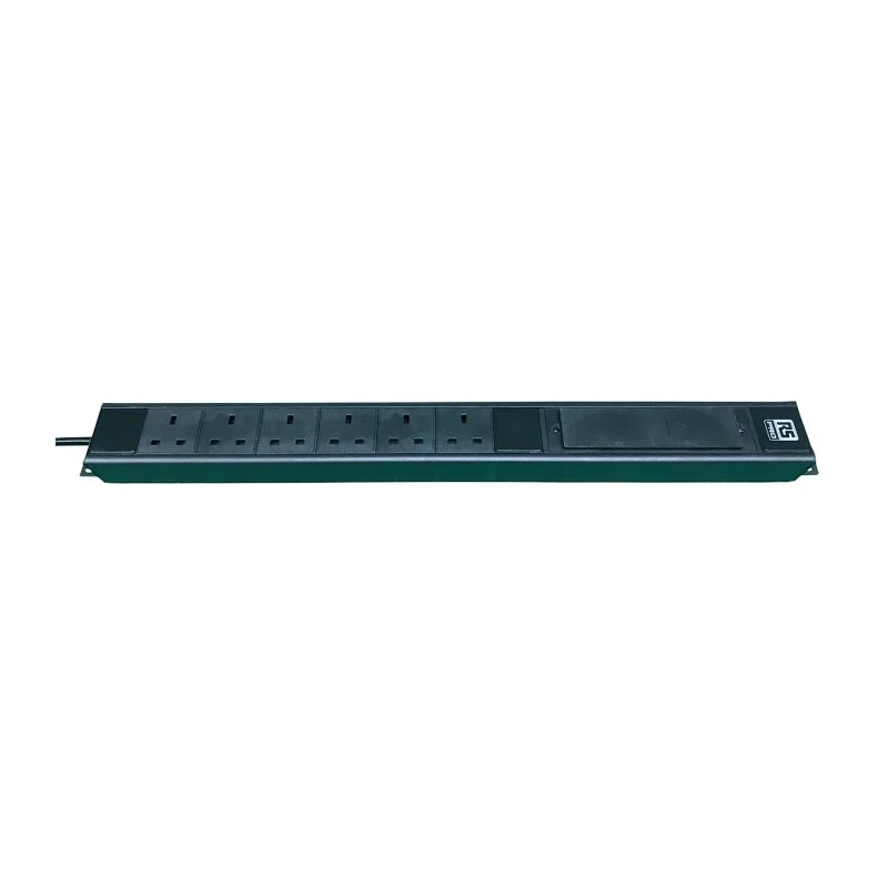 RS PRO 16A 250V AC 6 Gang Socket Bar with 3m Cable Type G 161-7256