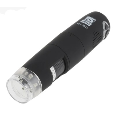 RS PRO WiFi Microscope, 5 to 200 X Magnification, Illuminated, Lithium-ion Battery, 142mm Length, 36mm Diameter 161-3611