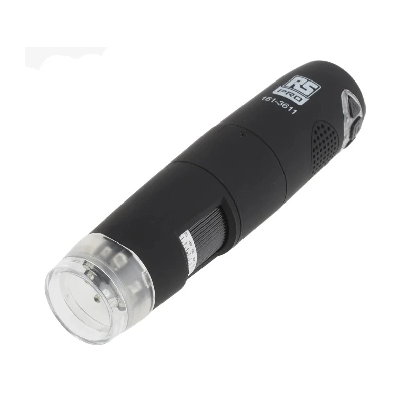 RS PRO WiFi Microscope, 5 to 200 X Magnification, Illuminated, Lithium-ion Battery, 142mm Length, 36mm Diameter 161-3611