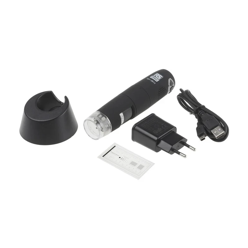 RS PRO WiFi Microscope, 5 to 200 X Magnification, Illuminated, Lithium-ion Battery, 142mm Length, 36mm Diameter 161-3611