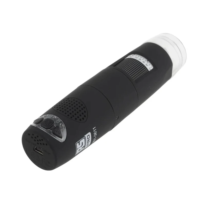 RS PRO WiFi Microscope, 5 to 200 X Magnification, Illuminated, Lithium-ion Battery, 142mm Length, 36mm Diameter 161-3611