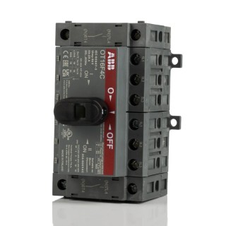 ABB 4-Pole DIN Rail Non-Fused Isolator Switch, 16A, 7.5 kW, 690V AC, IP20 OT16F4C 1SCA104831R1001