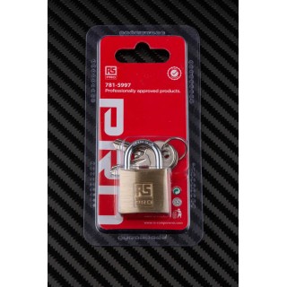 RS PRO Key Brass Padlock, 5 mm Shackle Diameter, 14 mm Shackle Length, 3 mm Body Brass Padlock 781-5997