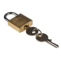 RS PRO Key Brass Padlock, 5 mm Shackle Diameter, 14 mm Shackle Length, 3 mm Body Brass Padlock 781-5997