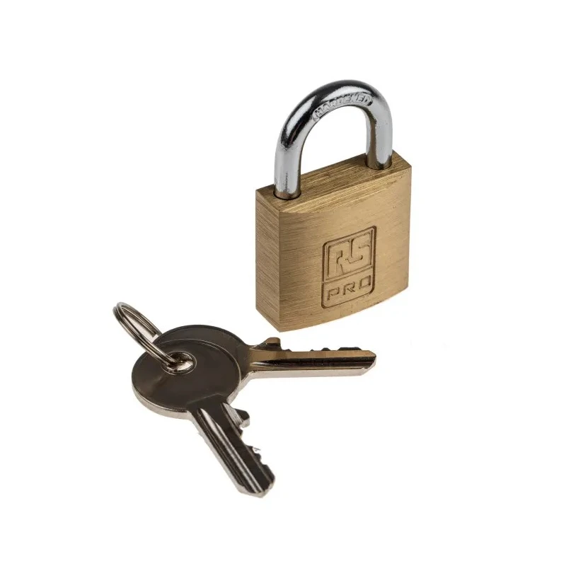 RS PRO Key Brass Padlock, 5 mm Shackle Diameter, 14 mm Shackle Length, 3 mm Body Brass Padlock 781-5997