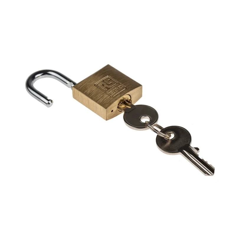 RS PRO Key Brass Padlock, 5 mm Shackle Diameter, 14 mm Shackle Length, 3 mm Body Brass Padlock 781-5997