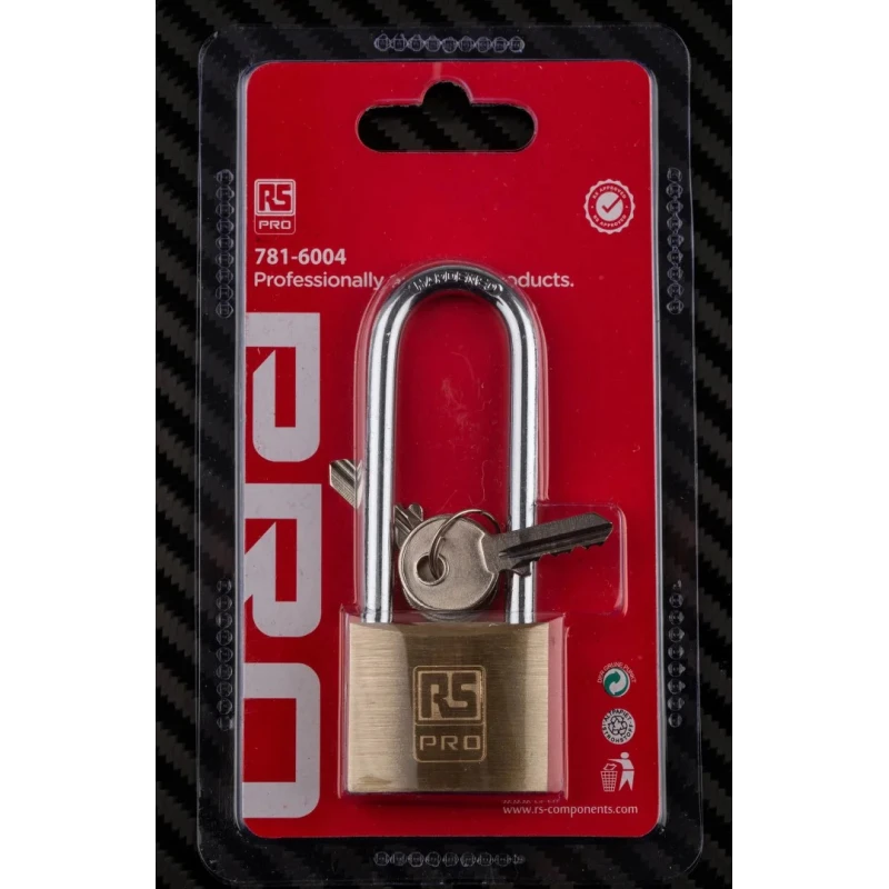 RS PRO Key Brass Padlock 6 mm Shackle 4mm Body 781-6004
