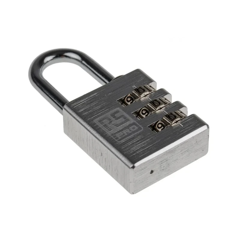 RS PRO Aluminium Combination Padlock 5 mm Shackle Diameter, 26 mm Shackle Length, 3 mm Body 781-6039