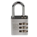 RS PRO Aluminium Combination Padlock 5 mm Shackle Diameter, 26 mm Shackle Length, 3 mm Body 781-6039