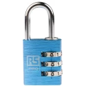 RS PRO Aluminium Combination Padlock with 5 mm Shackle, 3 mm Body, Model 781-6048